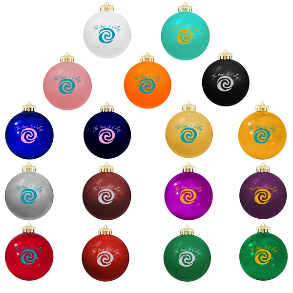 ZGB31420 MADE IN the USA Round Shatterproof Ornaments With Custom Impr